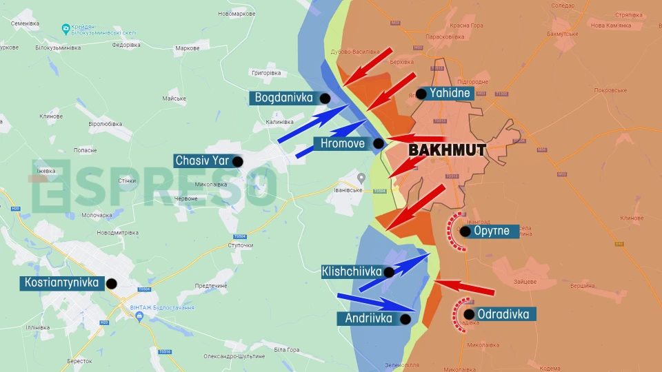 map Bakhmut