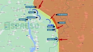 Map of fighting in Kupyansk sector Map of fighting in Kupyansk sector