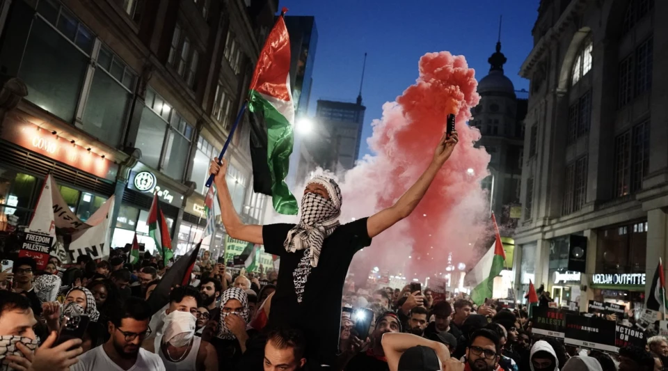 Акція на підтримку Палестини у Лондоні. Фото: Sky News