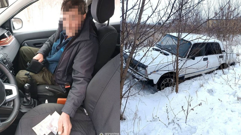 п'яний водій з'їхав у кювет