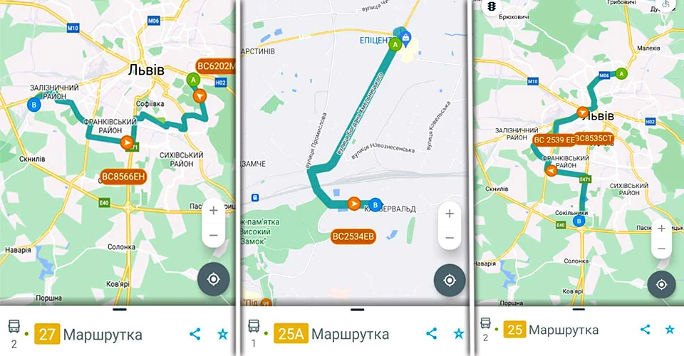 кількість транспортних засобів о 9-ій ранку