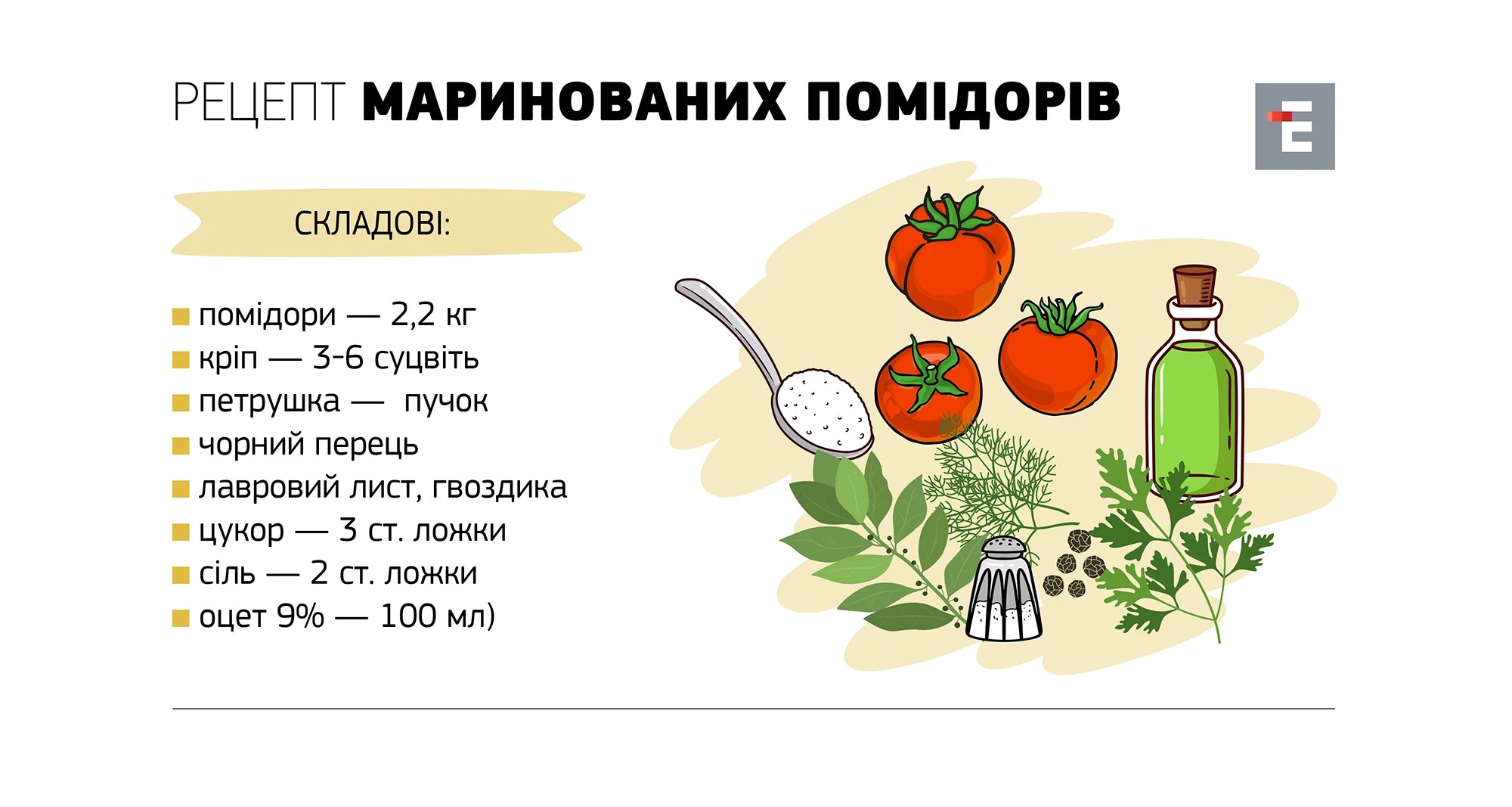 рецепт маринованих помідорІВ