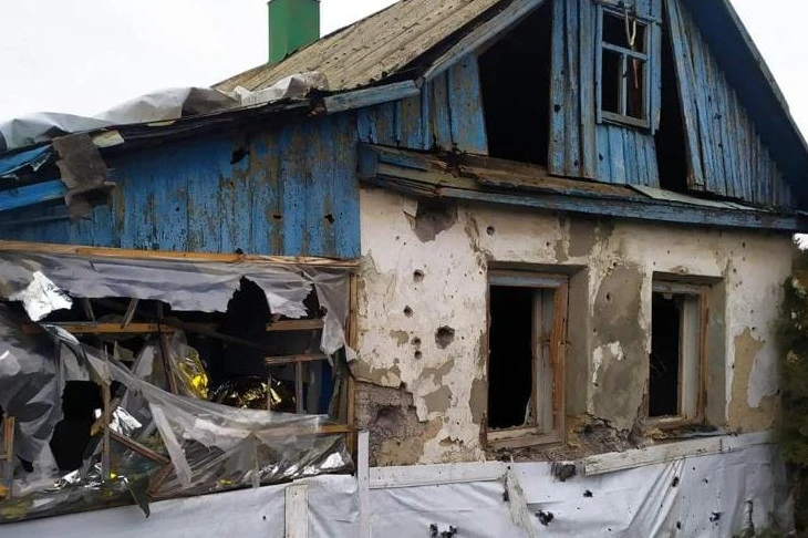 на фото наслідки обстрілу Донеччини