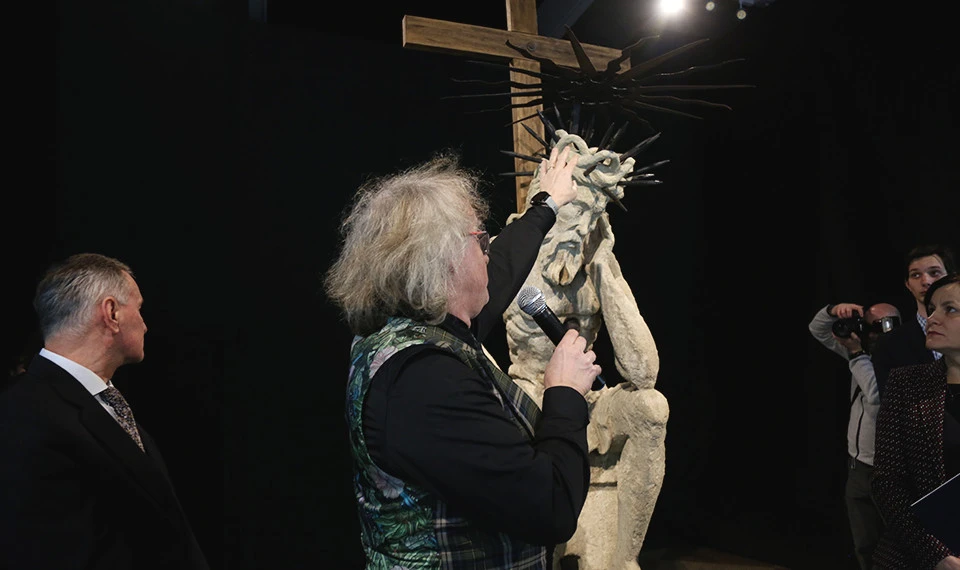 презентація відреставрованої скульптури Скорботного Христа із каплиці Боїмів