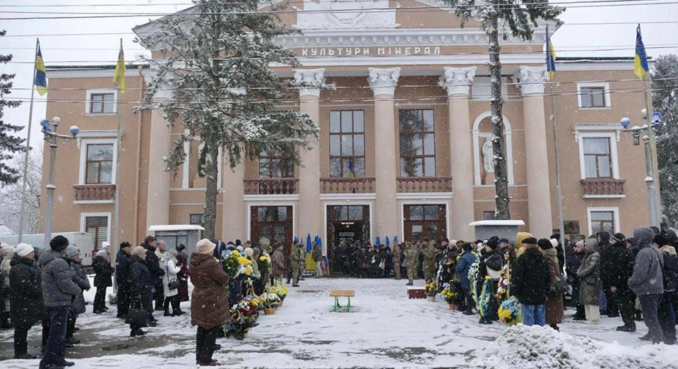 прощання із загиблим кулеметником Юрієм Хамандриком у Калуші