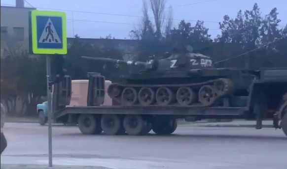 Пошкоджений танк РФ