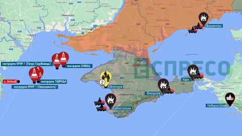 Карта бойових дій в Чорному морі