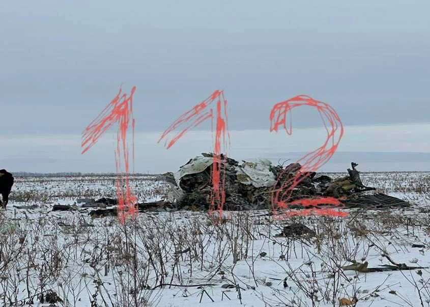 Crash site of Russian Il-76 aircraft