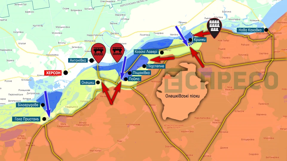 Карта бойових дій Херсон