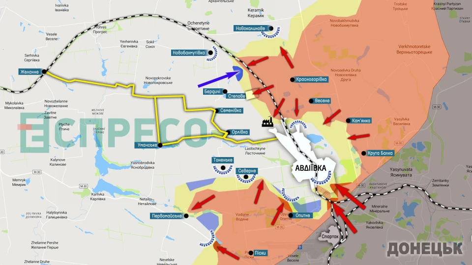 Карта бойових дій Авдіївка