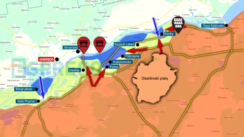 map of fighting in Kherson region