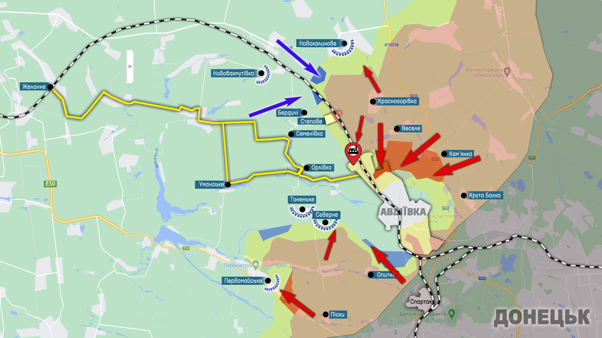 Карта бойових дій Авдіївка 06.02.24