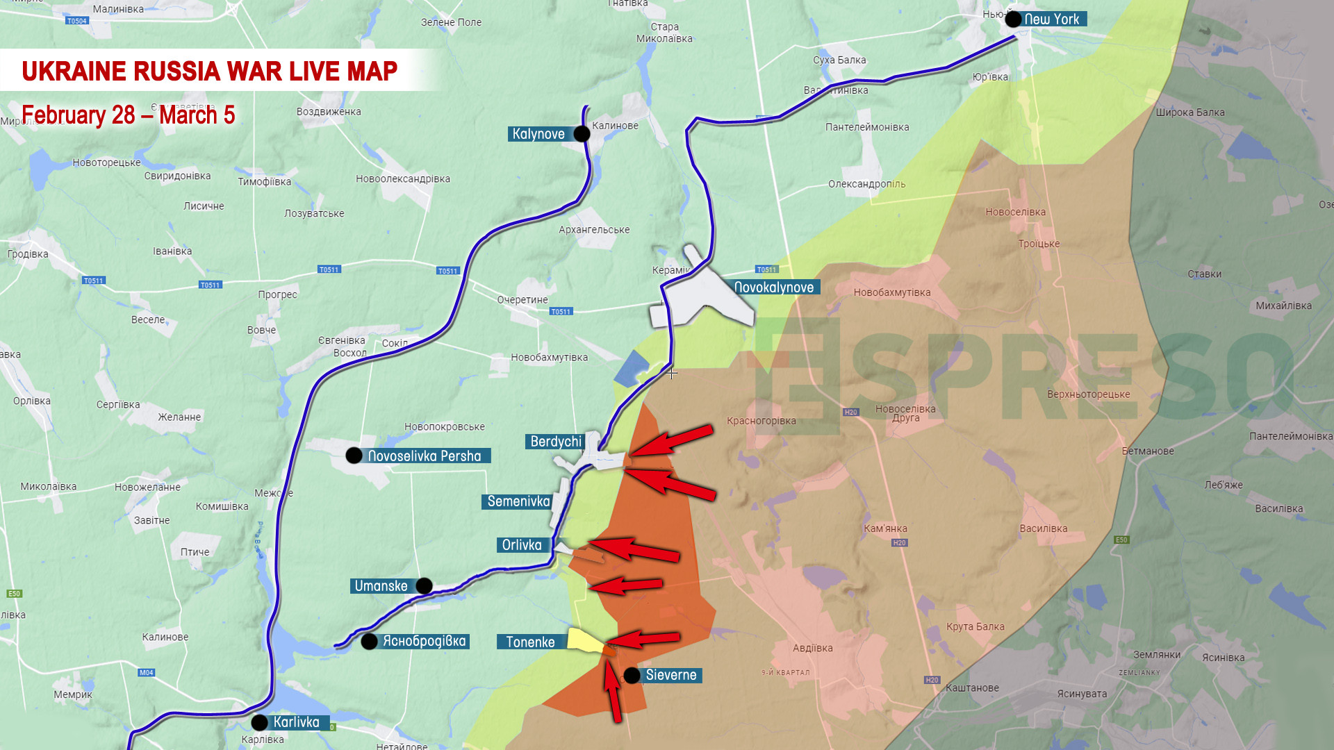 Number of advancing Russian groups decreases in Avdiivka sector