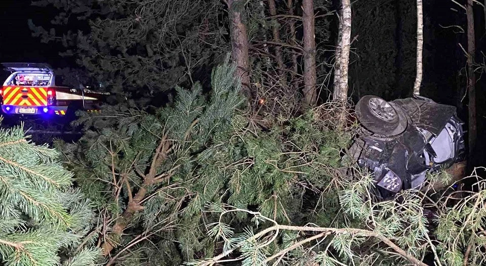 Авто перекинулося і застрягло між деревами: на Волині рятувальники деблокували 28-річного водія