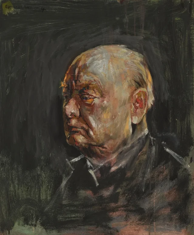 На фото: чернетка останнього портрета Вінстона Черчилля