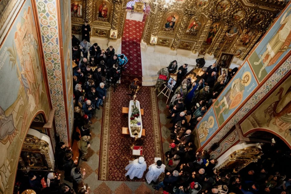 На фото: чин похорону Павла Петриченка у Михайлівському соборі