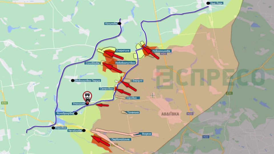 Карта бойових дій: Авдіївка