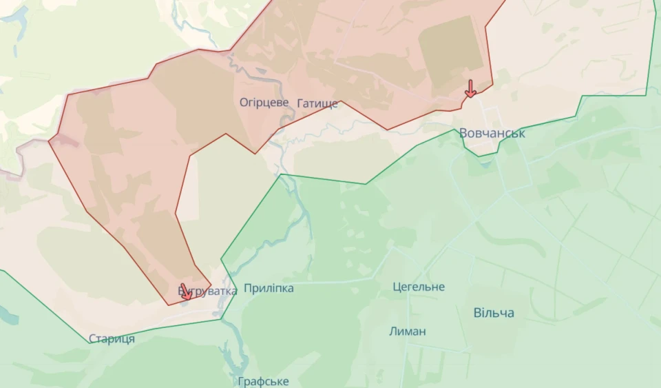 Вовчанськ та його південно-західні околиці (станом на 18.05.2024)