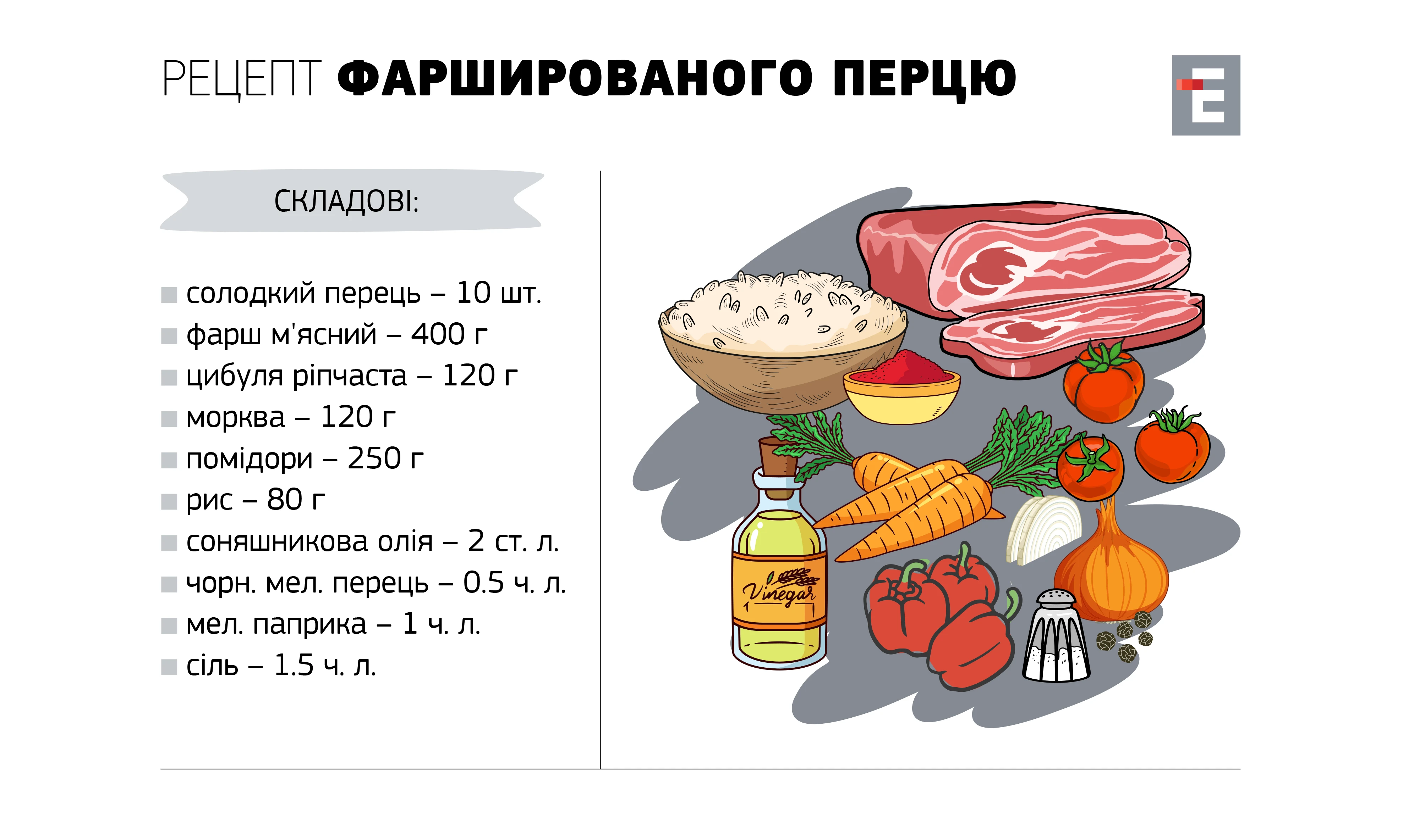 Рецепт Фаршированого перцю