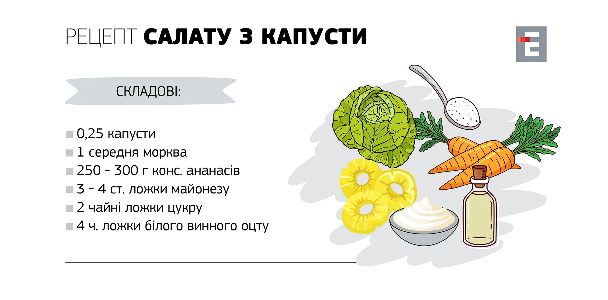 Рецепт Салату з капусти