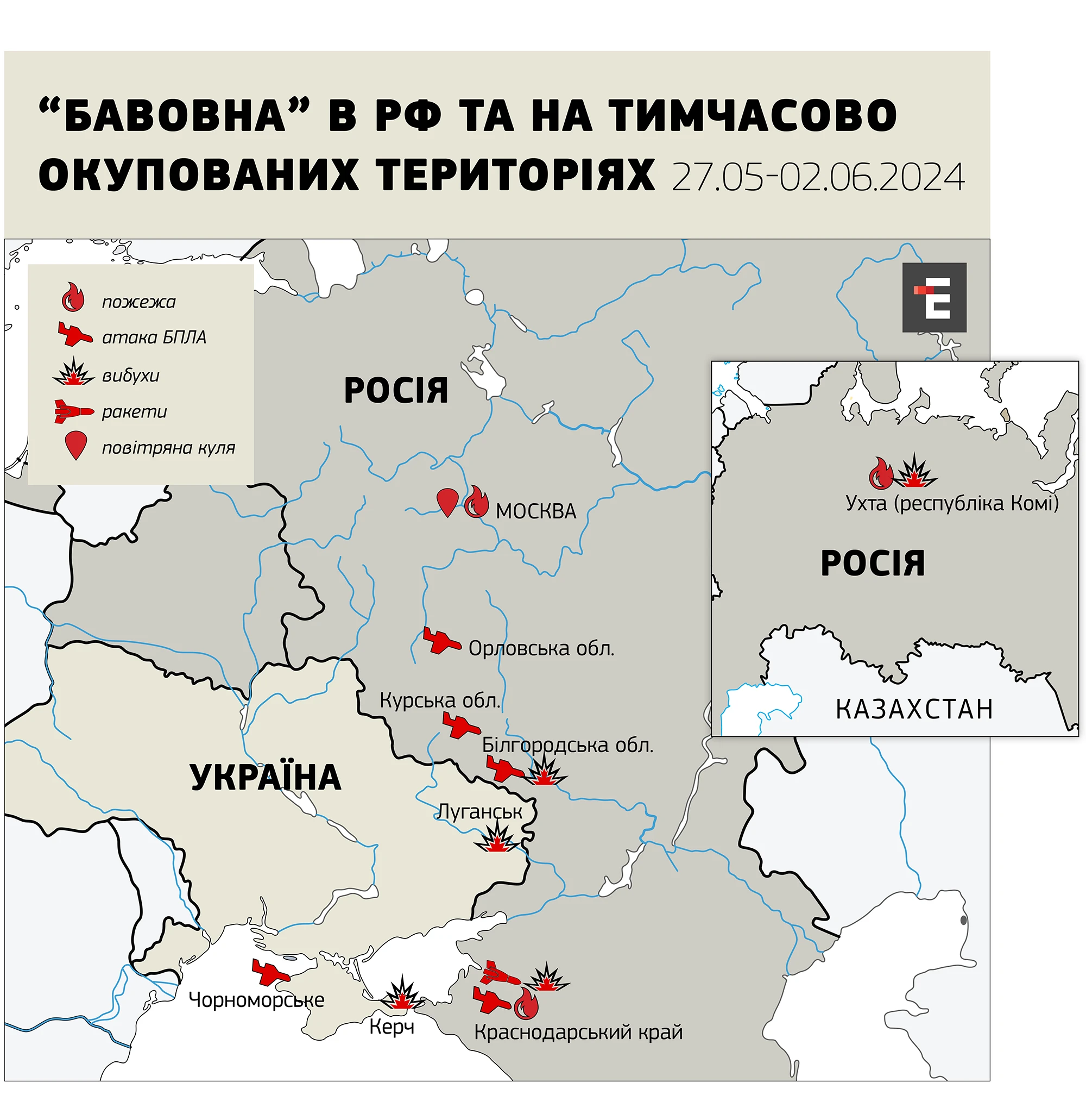 “Бавовна” в РФ та НА тимчасово окупованих територіях 27.05-02.06.2024