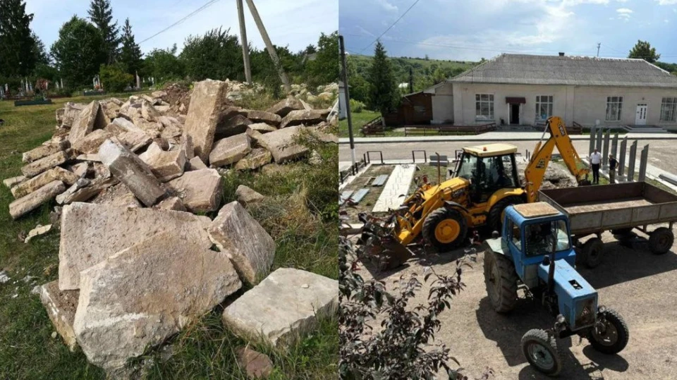 На Прикарпатті під час демонтажу радянського пам'ятника знайшли понад 50 єврейських надгробків