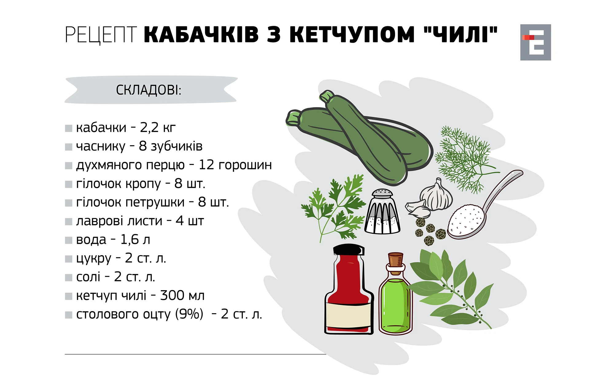 Рецепт Кабачків з кетчупом "чилі"