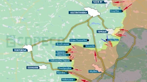 Карта Покровськ Торецьк липень