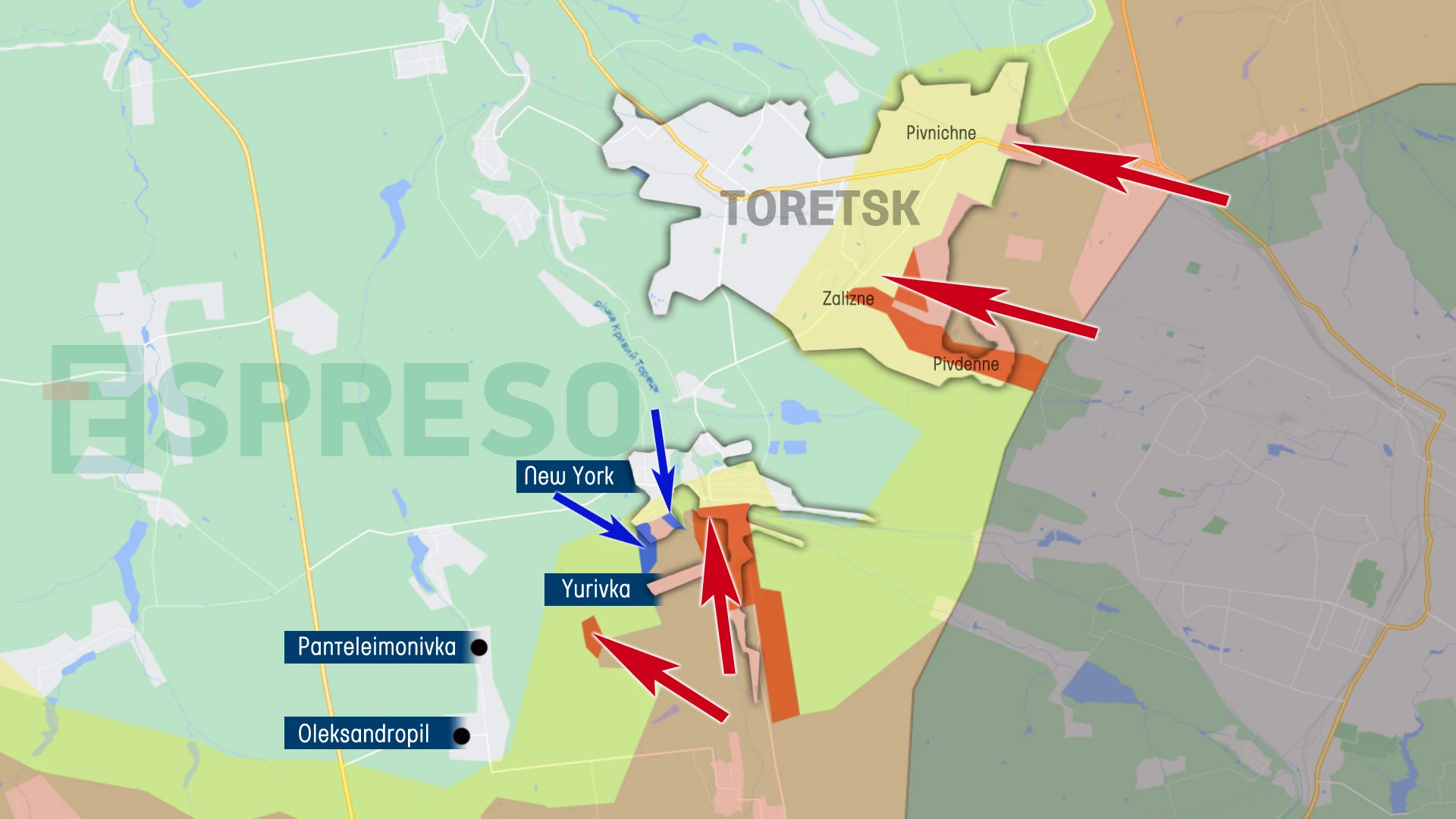 Map Торецьк липень