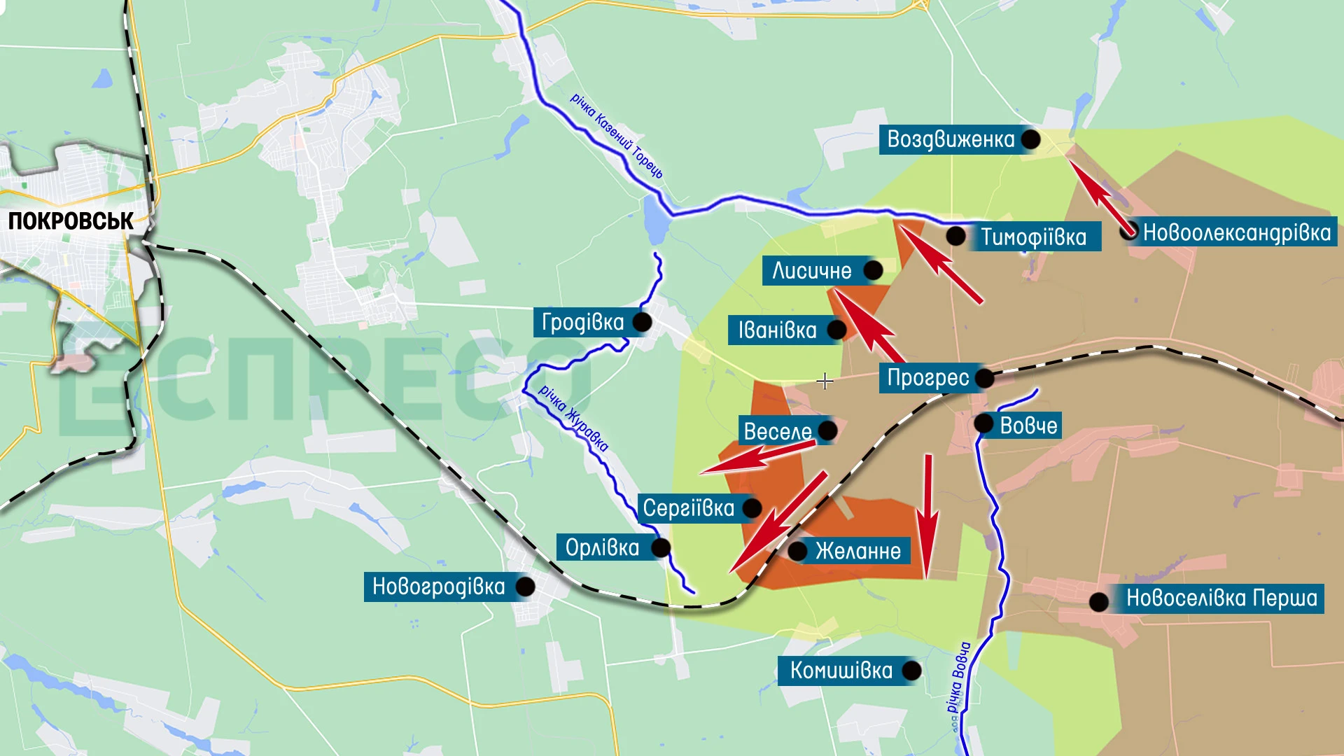 Карта Покровськ 08.08.24