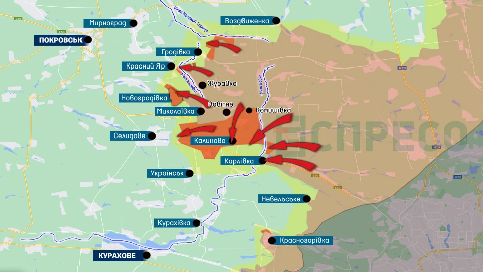 Карта бойових дій за 21-28 серпня