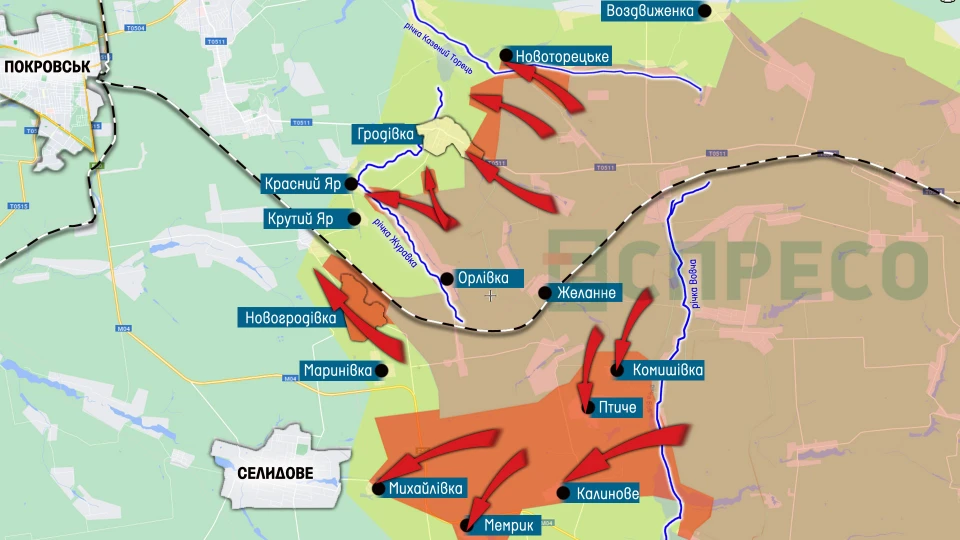 Карта бойових дій за 21-28 серпня