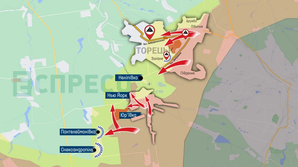 Карта бойових дій за 28 серпня - 4 вересня