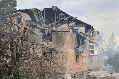на фото наслідки обстрілу Курахового