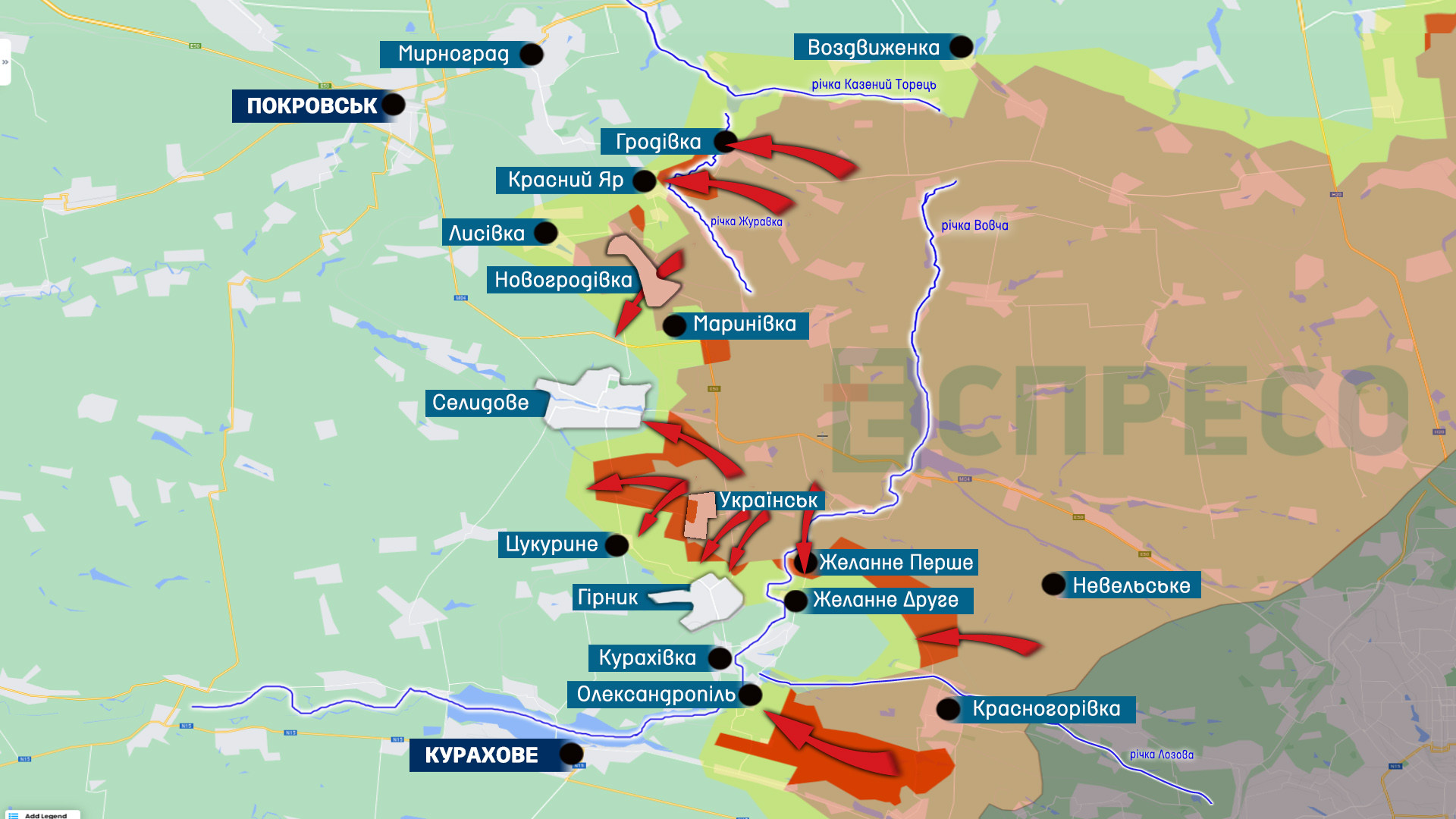 Карта бойових дій за 18-25 вересня