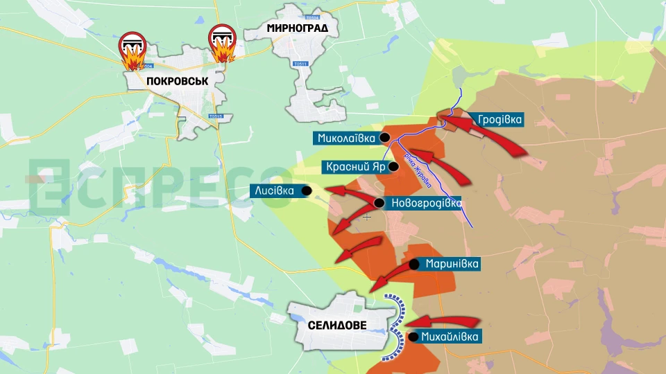 Карта бойових дій за 25 вересня - 2 жовтня