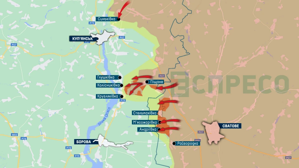 Карта бойових дій за 2-9 жовтня