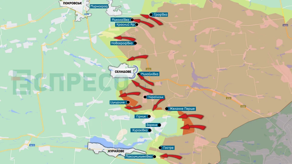 Карта бойових дій за 2-9 жовтня