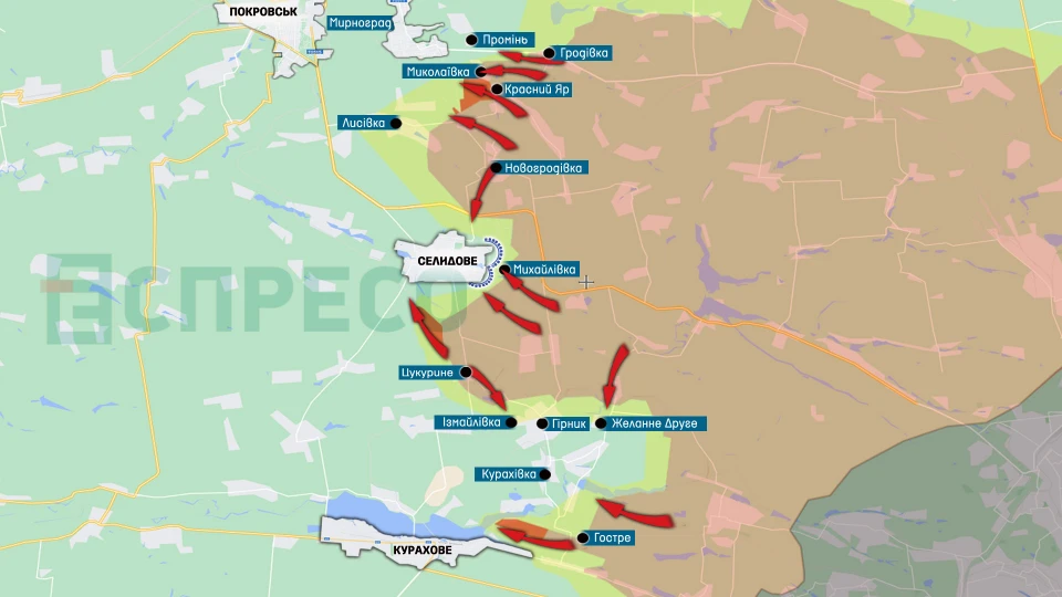 Карта бойових дій за 9-16 жовтня