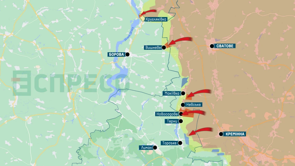 Карта бойових дій за 16-23 жовтня