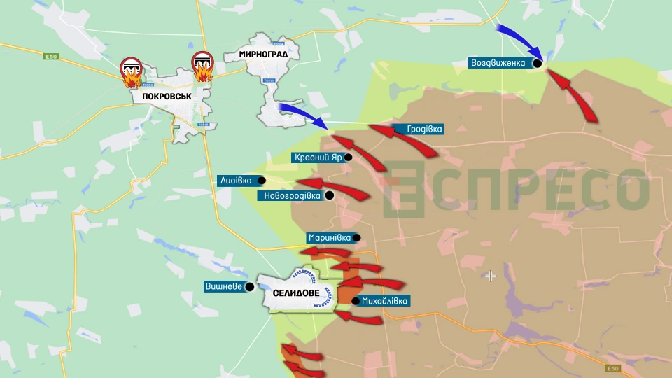 Карта бойових дій за 16-23 жовтня