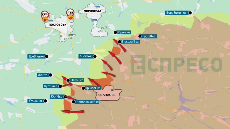 Карта бойових дій за 13-20листопада