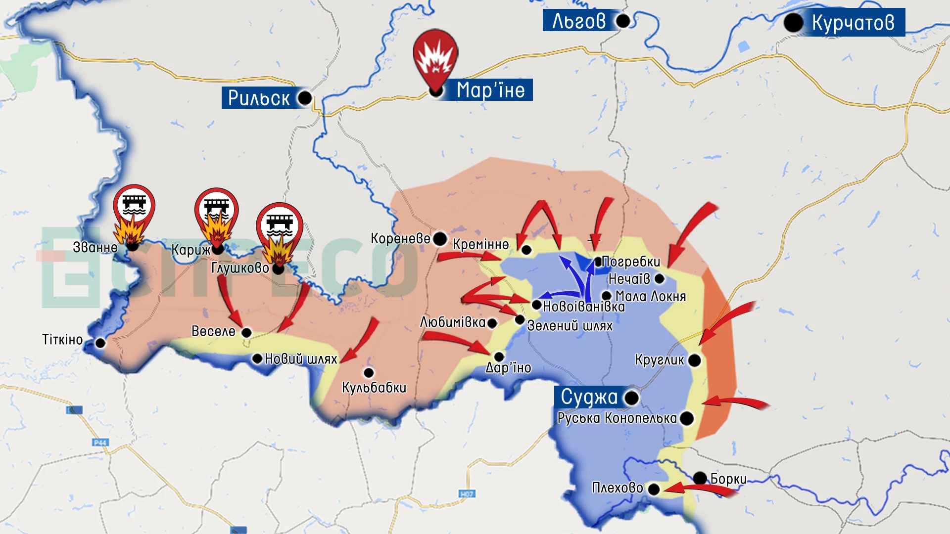 Карта бойових дій за 20-27 литопада