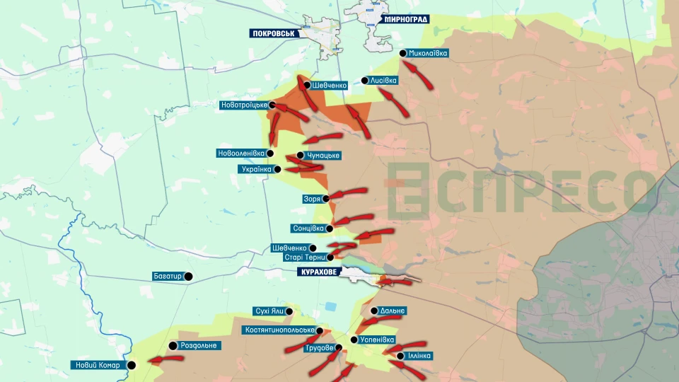 Карта бойових дій за 4-11 грудня