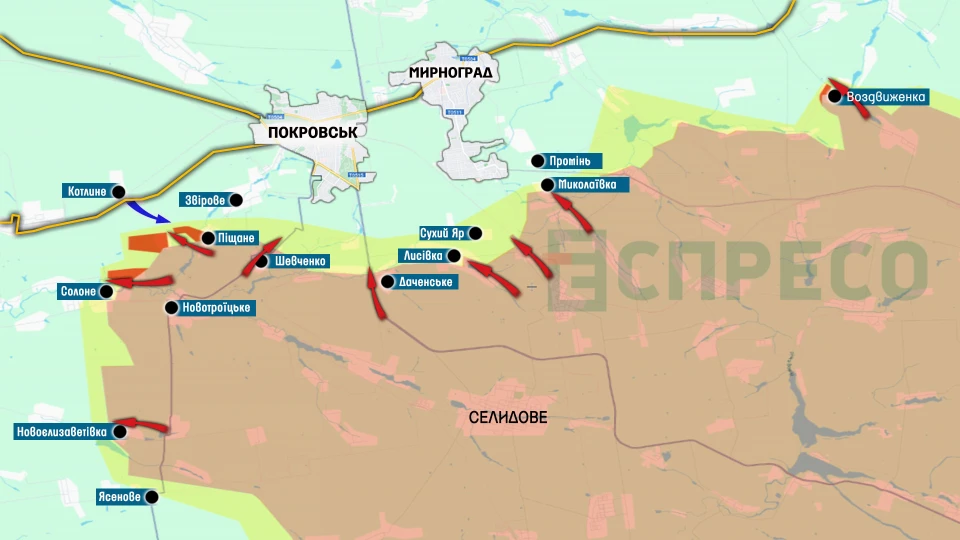 Карта Покровськ 2.01.24