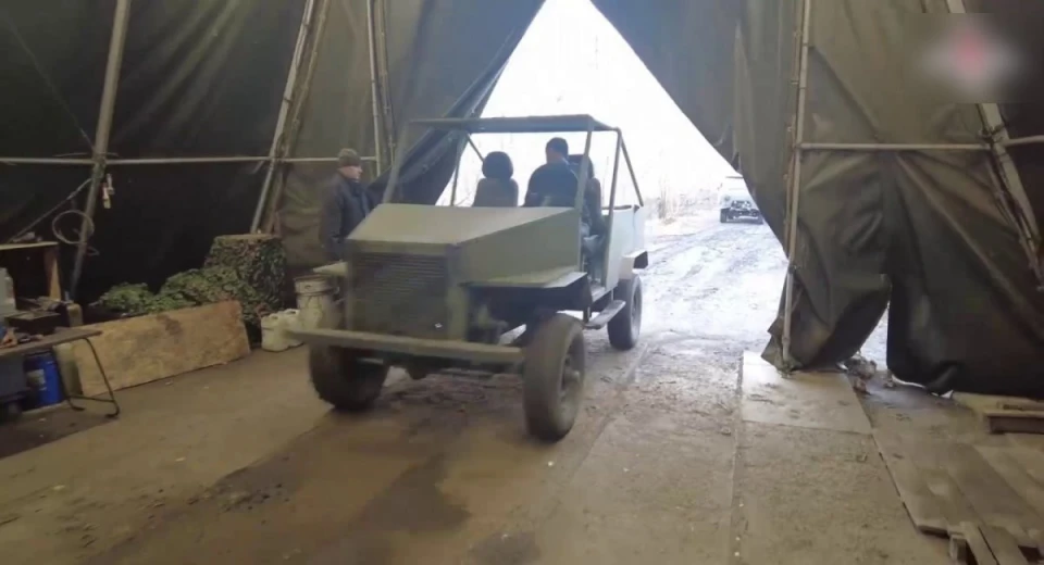 Production of improvised assault vehicles for the Russian army, January 2025, open source image