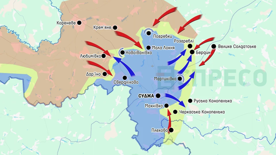 Карта бойових дій за 1-8 січня