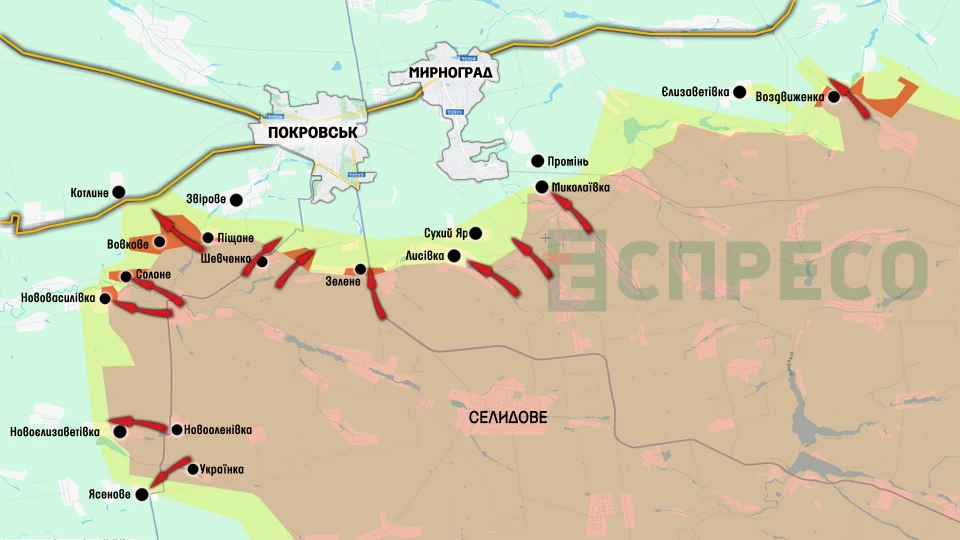 Карта бойових дій за 1-8 січня