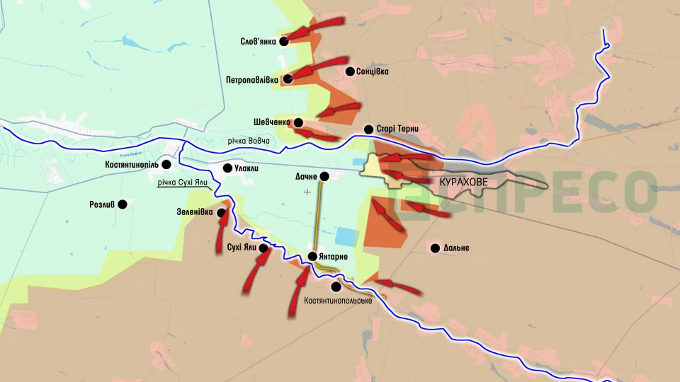 Карта бойових дій за 1-8 січня