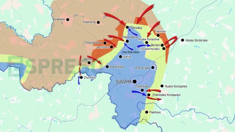 Map of fighting in Russia's Kursk region, January 2025